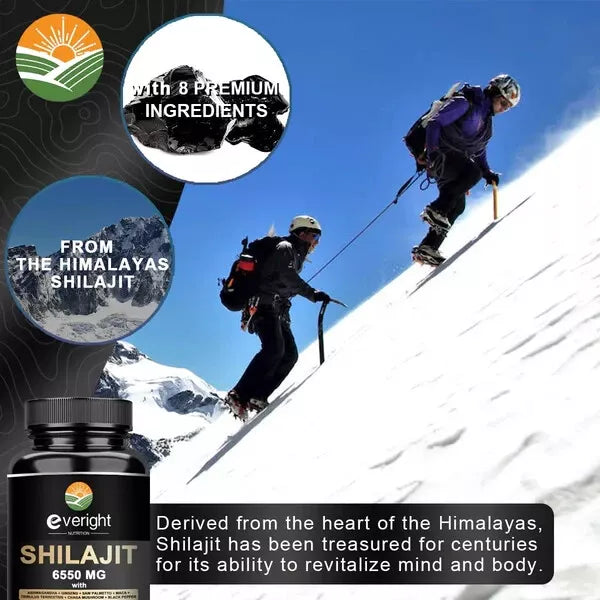 Everight Himalayan Shilajit with Ashwaganda, Maca, Saw Palmetto, Gingseng & More