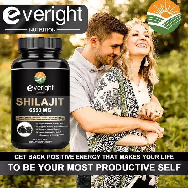 Everight Himalayan Shilajit with Ashwaganda, Maca, Saw Palmetto, Gingseng & More